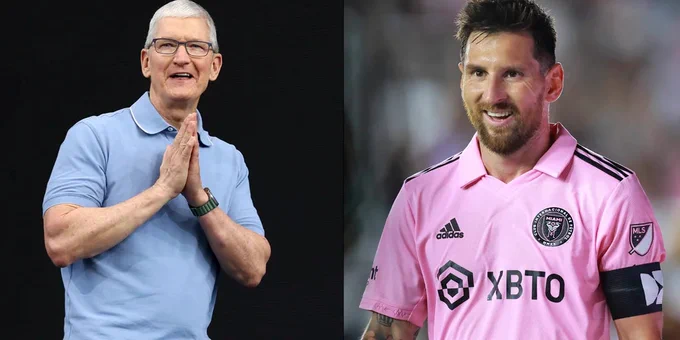 El CEO de Apple le agradeció a Lionel Messi por sus ganancias del último trimestre (Foto Tim Cook por: Justin Sullivan Foto Messi por: Héctor Vivas)